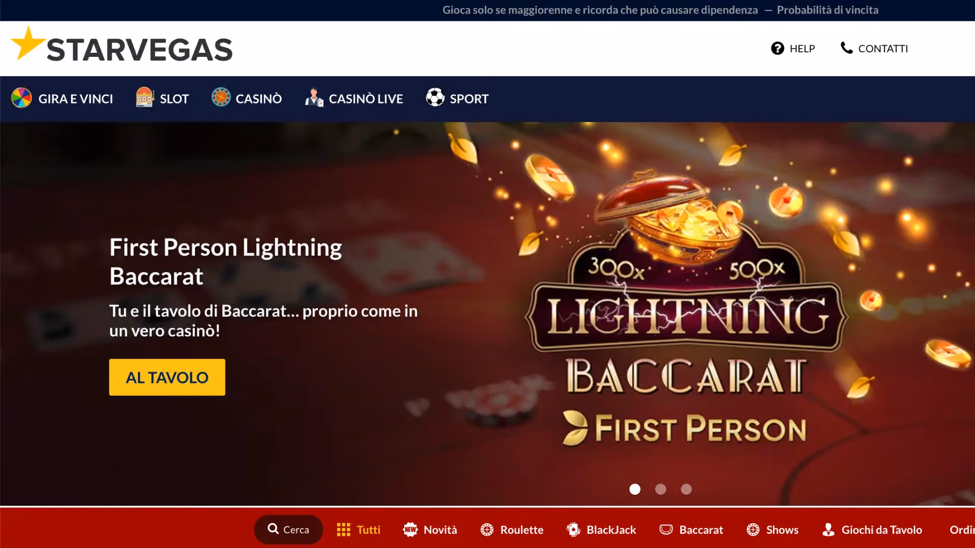 StarVegas casino homepage